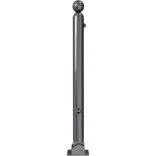 Ornamental bollard | Series 478B | � 76 mm | foldable, self-engaging lockto be fixed by plugs, with base plate 100 x 150 mm | with triangular locking mechanism acc. with DIN 3223 | with 2 eyelets